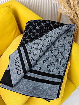 ПАЛАНТИН ШАРФ, ХУСТКА Gucci ЖЕНСЬКИЙ ШАРФ Гуччі чорно-темно сірий