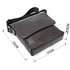 Сумка месенджер в гладкій шкірі GRANDE PELLE 11333 Чорна, фото 4