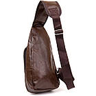 Сумка через плече на два відділення кожзам Vintage 20560 Темно-коричнева, фото 2