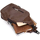 Сумка через плече на два відділення кожзам Vintage 20560 Темно-коричнева, фото 5