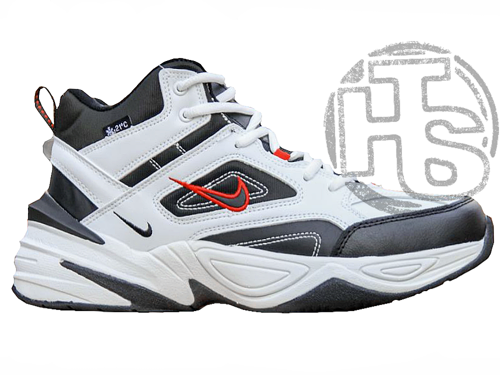 Чоловічі зимові кросівки Найк Nike M2K Tekno White Black Red (з хутром) AV4789-104