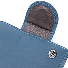 Красиве шкіряне портмоне з монетницею зовні для стильних жінок ST Leather 19457 Бірюзовий, фото 6