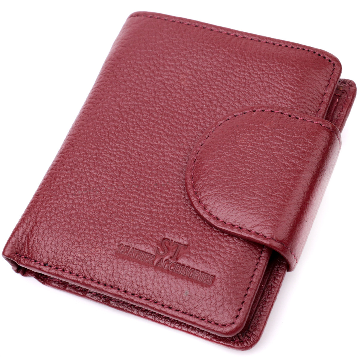 Жіночий гаманець вертикального типу із натуральної шкіри ST Leather 22452 Бордовий, фото 1