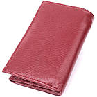 Шкіряний жіночий гаманець у три додавання ST Leather 22489 Бордовий, фото 3