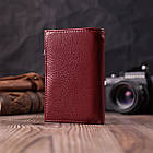 Шкіряний жіночий гаманець у три додавання ST Leather 22489 Бордовий, фото 10