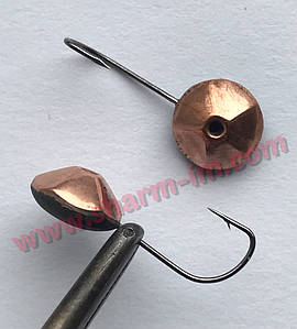 Літня мормишка на карася Мідь L-19 мм Багатогранна, Вага - 1,68 г