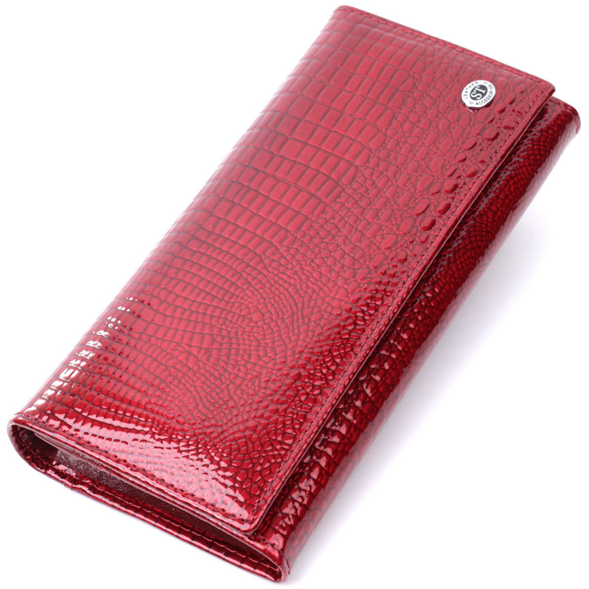 Гаманець для жінок із натуральної лакованої шкіри ST Leather 22680 Червоний, фото 1