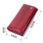 Шкіряний лакований гаманець з блоком для кредитних карток ST Leather 22682 Червоний, фото 3