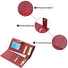 Шкіряний лакований гаманець з блоком для кредитних карток ST Leather 22682 Червоний, фото 4
