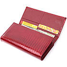 Шкіряний лакований гаманець з блоком для кредитних карток ST Leather 22682 Червоний, фото 5