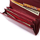 Шкіряний лакований гаманець з блоком для кредитних карток ST Leather 22682 Червоний, фото 6
