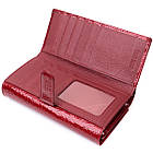 Шкіряний лакований гаманець з блоком для кредитних карток ST Leather 22682 Червоний, фото 9