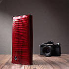 Шкіряний лакований гаманець з блоком для кредитних карток ST Leather 22682 Червоний, фото 10