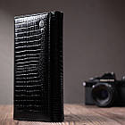 Лакований шкіряний гаманець з блоком для кредитних карток ST Leather 22683 Чорний, фото 10