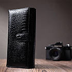 Лакований шкіряний гаманець з блоком для кредитних карток ST Leather 22683 Чорний, фото 11