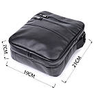 Класична чоловіча сумка месенджер із глянсової натуральної шкіри Shvigel 22846 Чорна, фото 3