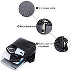 Класична чоловіча сумка месенджер із глянсової натуральної шкіри Shvigel 22846 Чорна, фото 4