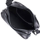 Класична чоловіча сумка месенджер із глянсової натуральної шкіри Shvigel 22846 Чорна, фото 7