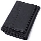 Зручний компактний гаманець з монетницею із натуральної шкіри ST Leather 22742 Чорний, фото 3