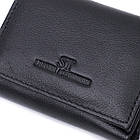 Зручний компактний гаманець з монетницею із натуральної шкіри ST Leather 22742 Чорний, фото 6