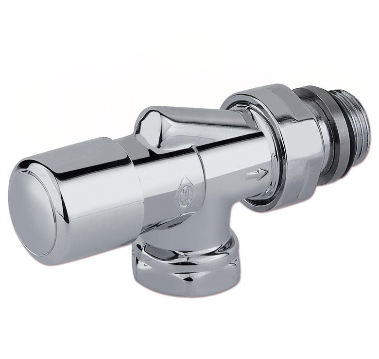Кран радіаторний осьовий відсікаючий Carlo Poletti 1/2″x1/2″ ХРОМ (Італія) V19910CB, фото 1
