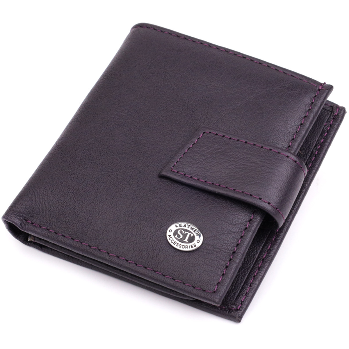 Компактний жіночий гаманець із натуральної шкіри ST Leather 22855 Коричневий