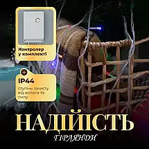 Прозора світлодіодна гірлянда Нитка довжина 10 метрів 8 режимів роботи мультиколор, фото 5
