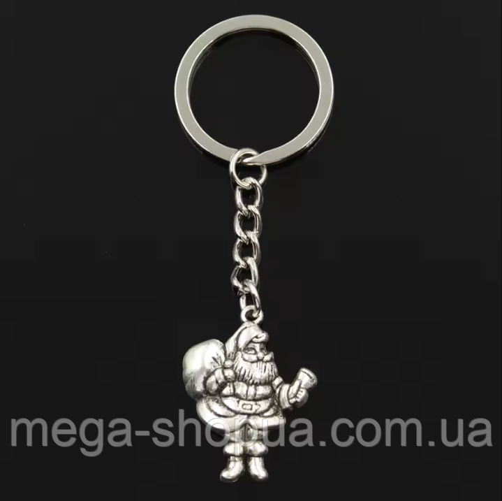 Металевий брелок для ключів "Дід Мороз / Санта Клаус", святковий аксесуар VD776-1