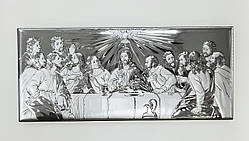 Срібна ікона "Тайна вечеря" (33х13см)