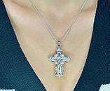 Родієвий блиск і кристальне сяйво — срібний хрестик з цирконієм, фото 9