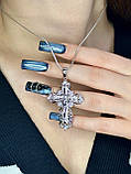 Родієвий блиск і кристальне сяйво — срібний хрестик з цирконієм, фото 5