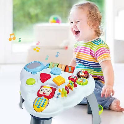 Багатозадачний звуковий столик дитині Ігрова панель телефон Брязкальце Пальчикові ігри Розвиток слуху зору
