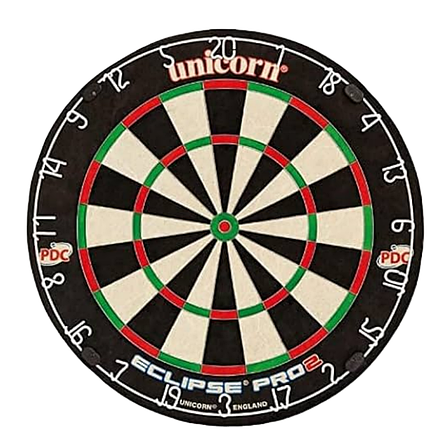 Дартс професійна мішень із сизалю Unicorn Eclipse Pro II PDC + захист + дротики на двох гравців, фото 1
