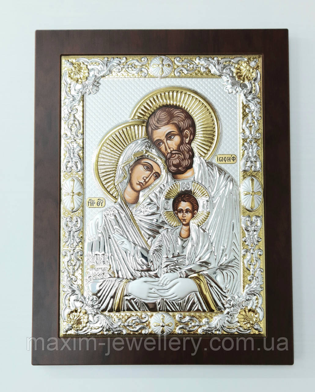 Срібна ікона "Свята Родина"
