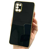 Чохол для Samsung Galaxy A31 (A315F) чорний із золотим обідком силіконовий глянцевий