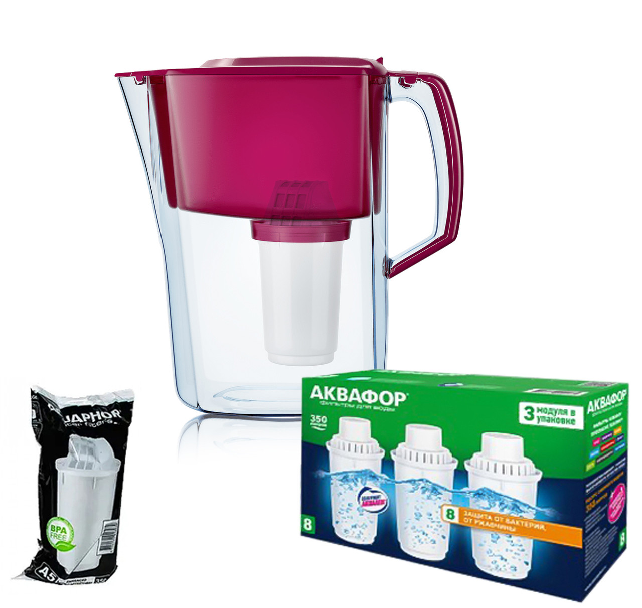 Фільтр-глечик Аквафор Океан з 4 картриджами (А5 и 3шт. В8), фото 1