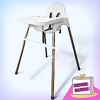 Дитячі стільчики для годування з пластиковим столом складаною конструкцією та підніжкою