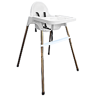 Зручний стільчик для годування малюка з місцем для пляшечки телефона і регульованою підніжкою