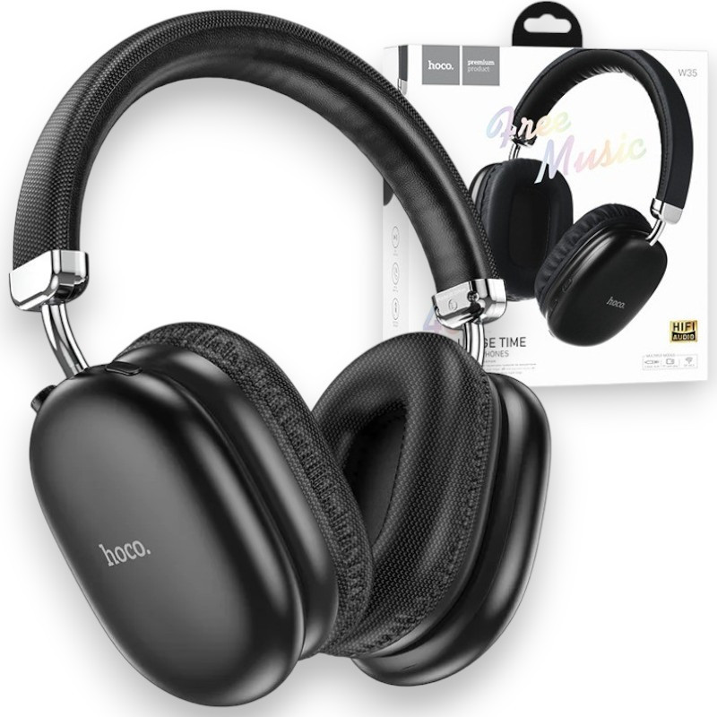 Бездротові bluetooth навушники BIG HOCO W35 + BT Навушники накладні, чорні