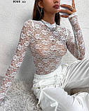 Мереживне боді з довгими рукавами 8068 со, фото 7