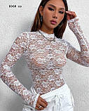 Мереживне боді з довгими рукавами 8068 со, фото 2