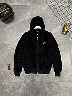 Кофта зимова чорна Nike Зіп-толстовка молодіжна Найк на замку, Тепла чоловіча майстерня спортивна TOP