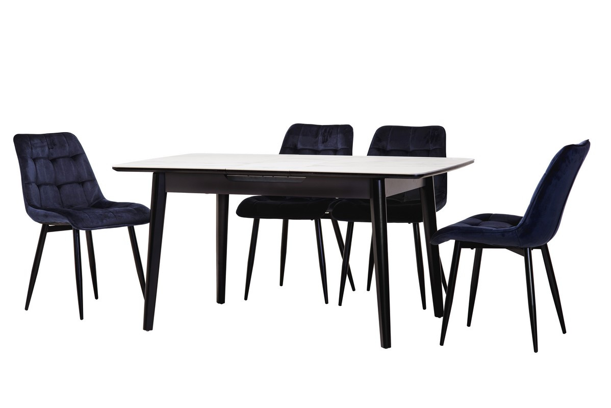 Розсувний стіл TM-76 білий мармур 120/150 Vetro Mebel, фото 1