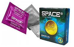 Презервативи SPACE гороскоп 3 шт Спейс XXL XXЛ, Подвійна любов ребра точки Стронг оригінал