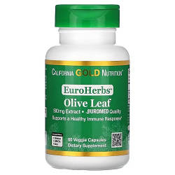 Екстракт оливкового листя California Gold Nutrition Olive Leaf 500 mg (60 капсул.)