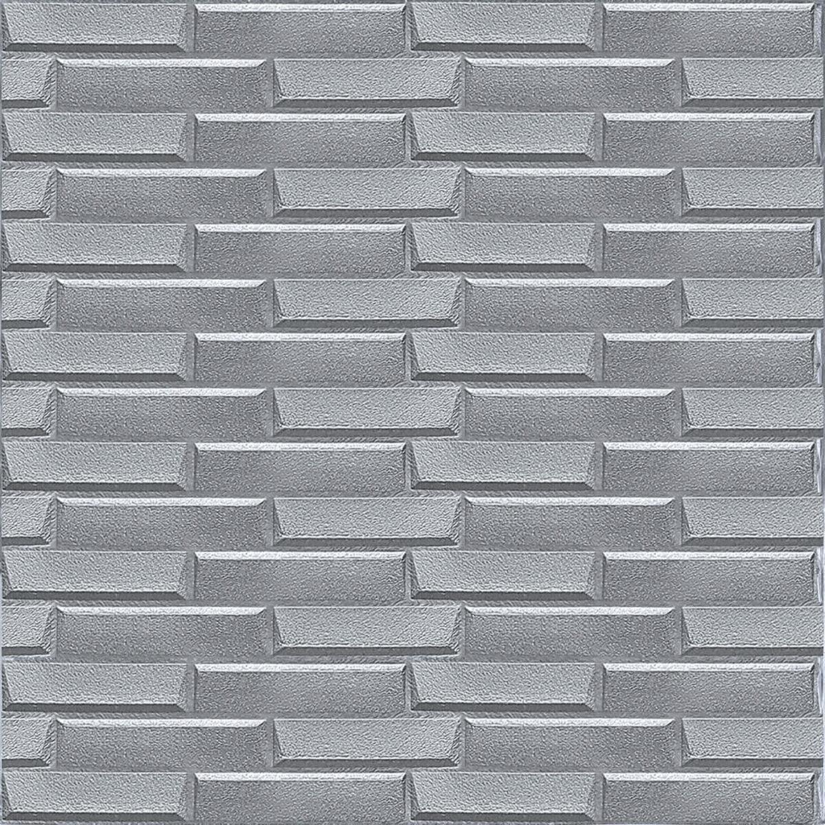 3D панель самоклеюча кладка 770х700х5мм Срібло (034) SW-00000217, фото 1