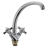 Змішувач латунний для кухні двовентильний на гайці високий Haiba Zeus 273 NUT (HB0434), фото 2