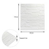 Самоклеюча декоративна 3D панель Камінь біла бита цегла700х770х5мм (180) SW-00000426, фото 3