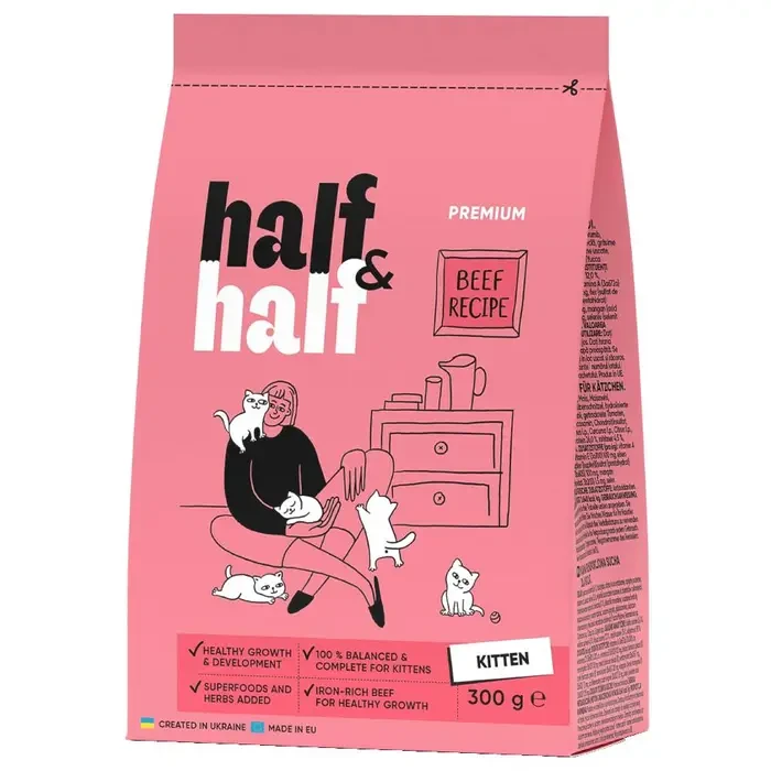 Half&Half Kitten 300г корм для кошенят (яловичина)