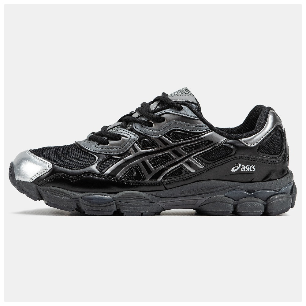 Чоловічі кросівки Asics Gel-NYC Black Silver, сріблясто-чорні шкіряні кросівки асікс гель нік